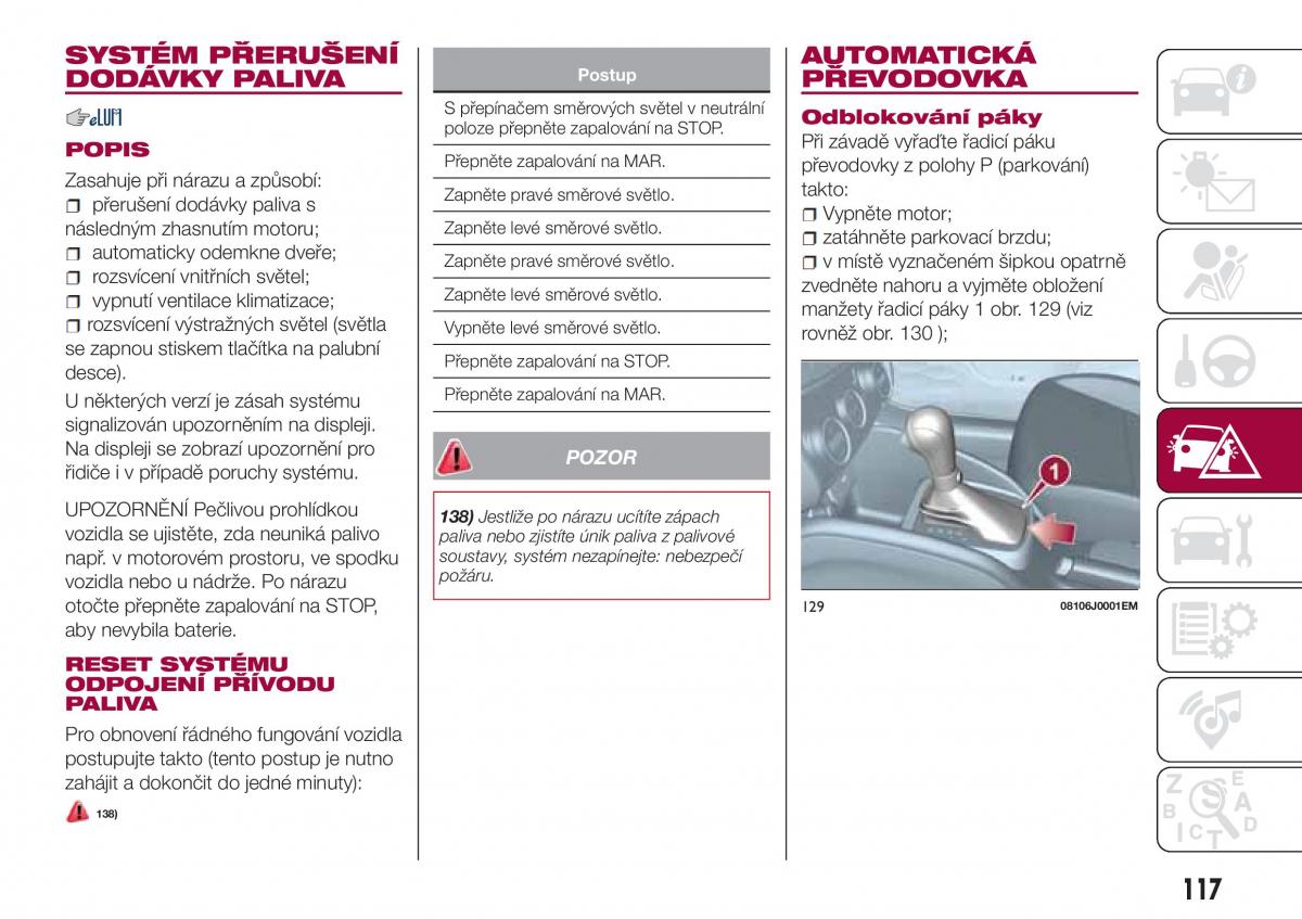 Fiat Tipo sedan navod k obsludze / page 119