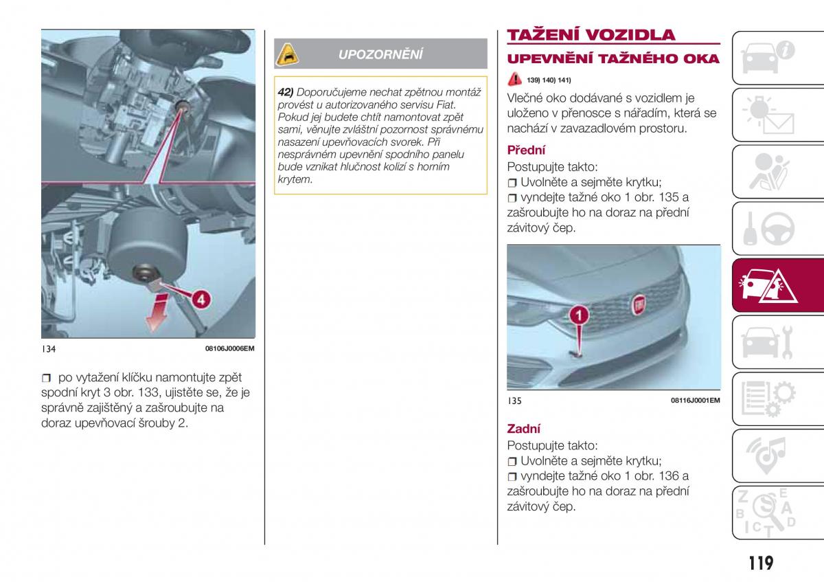 Fiat Tipo sedan navod k obsludze / page 121