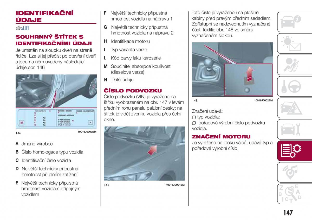 Fiat Tipo sedan navod k obsludze / page 149