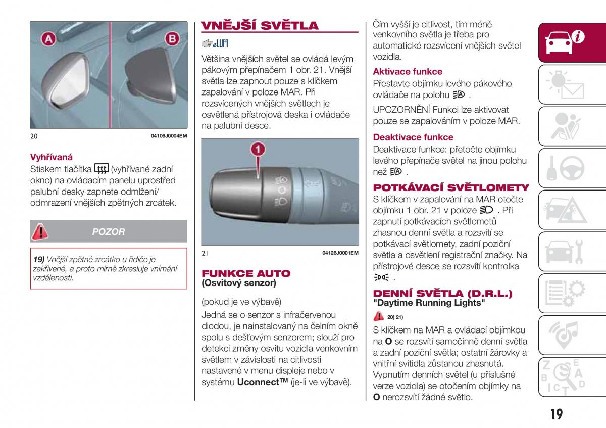 Fiat Tipo sedan navod k obsludze / page 21