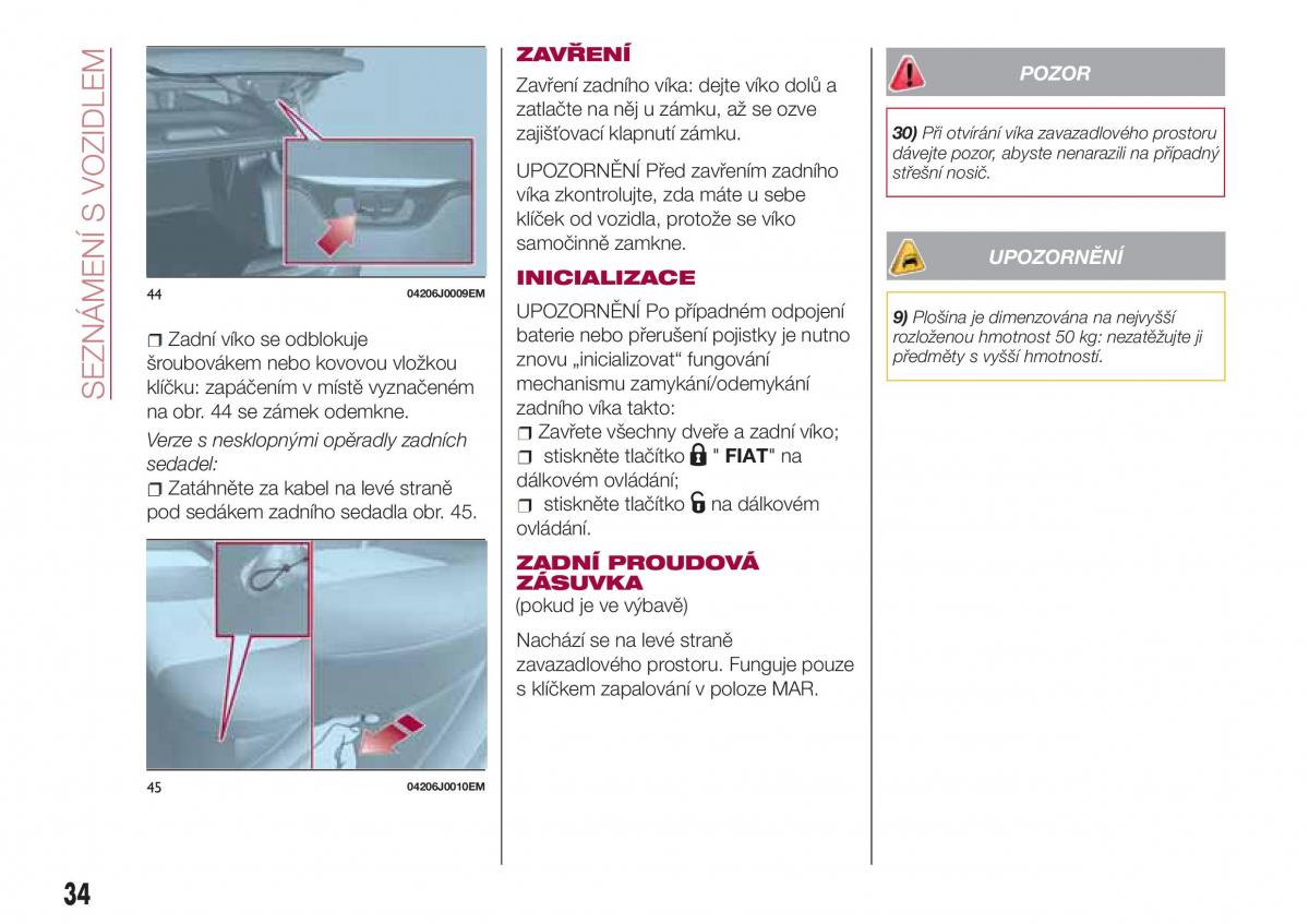 Fiat Tipo sedan navod k obsludze / page 36