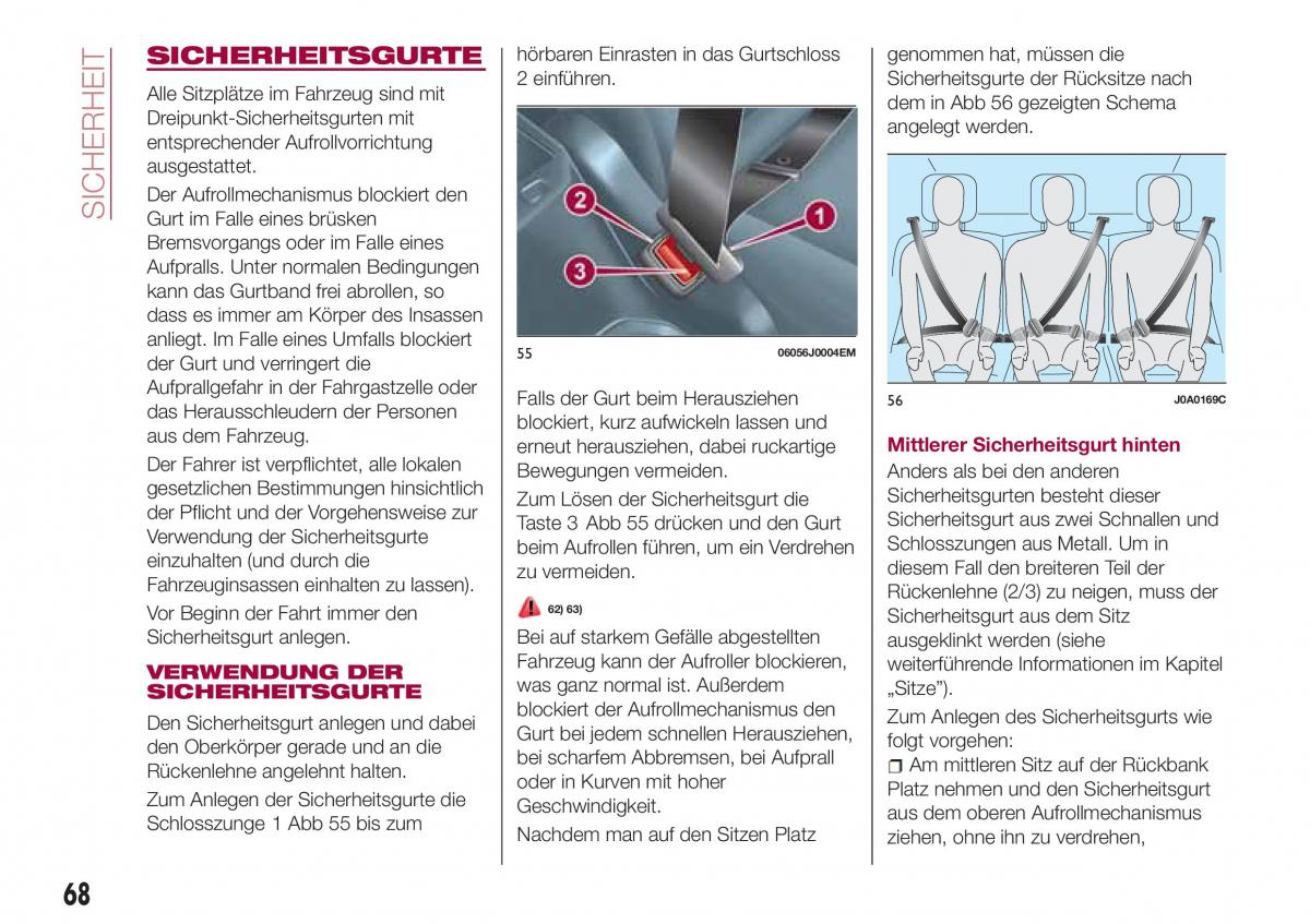 Fiat Tipo sedan Handbuch / page 70