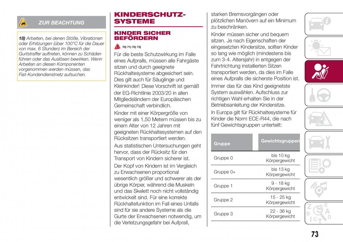 Fiat Tipo sedan Handbuch / page 75