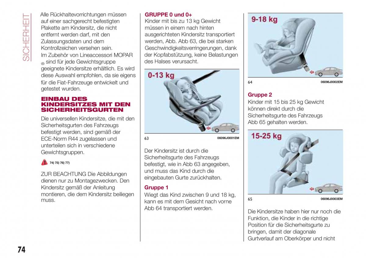 Fiat Tipo sedan Handbuch / page 76