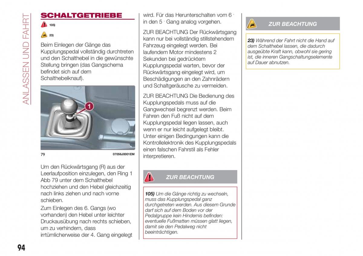 Fiat Tipo sedan Handbuch / page 96