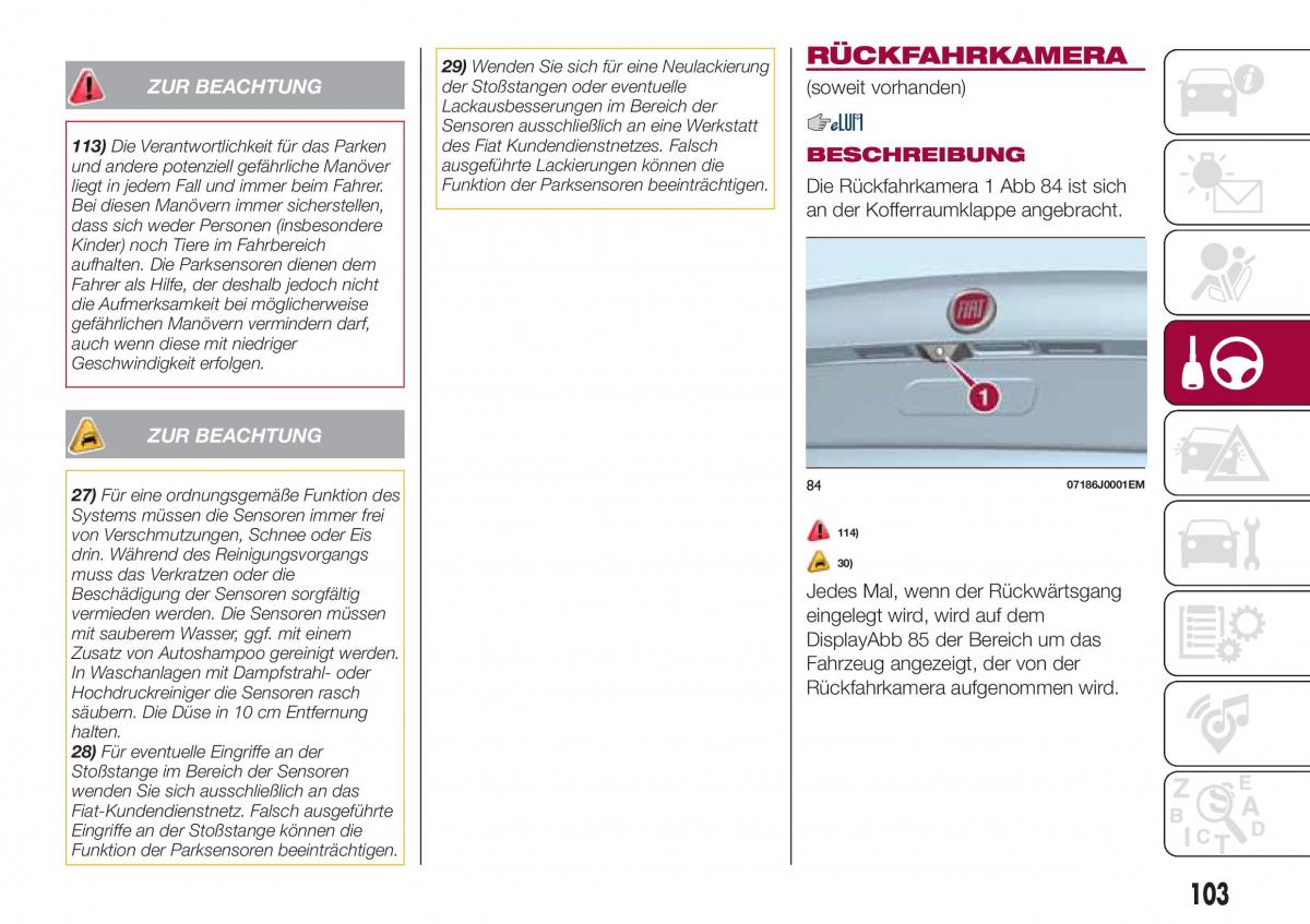 Fiat Tipo sedan Handbuch / page 105