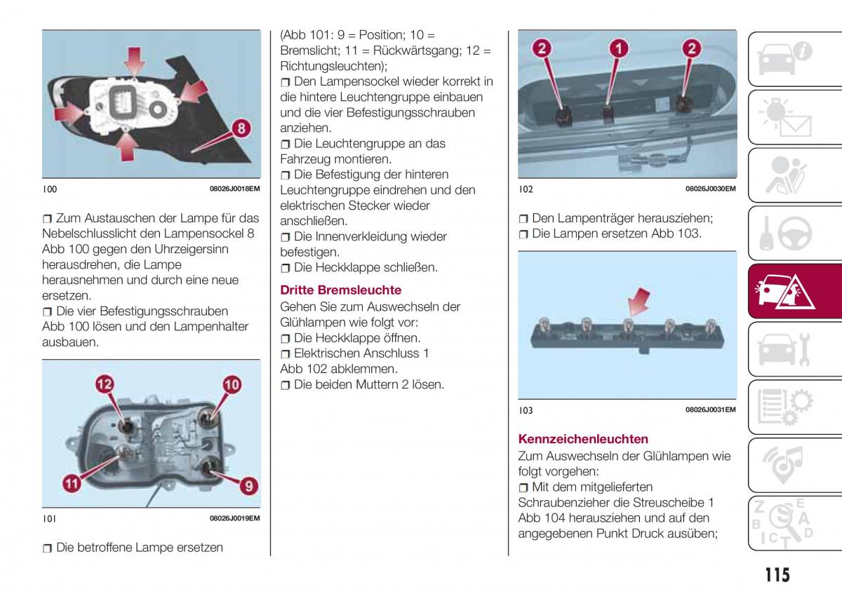 Fiat Tipo sedan Handbuch / page 117