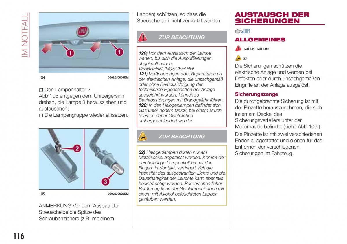 Fiat Tipo sedan Handbuch / page 118