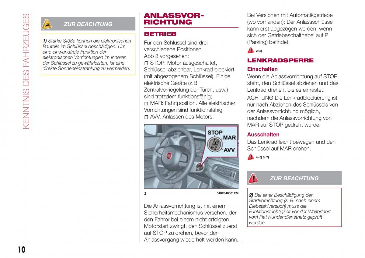 Fiat Tipo sedan Handbuch / page 12