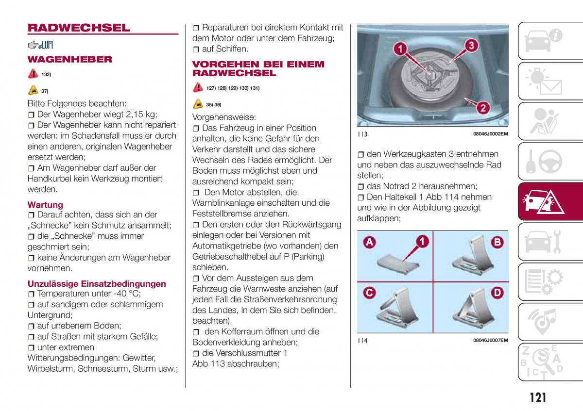 Fiat Tipo sedan Handbuch / page 123