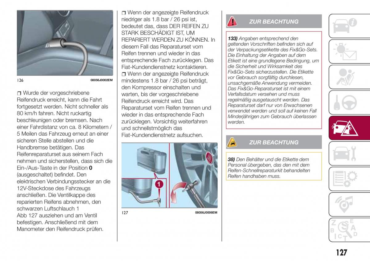 Fiat Tipo sedan Handbuch / page 129