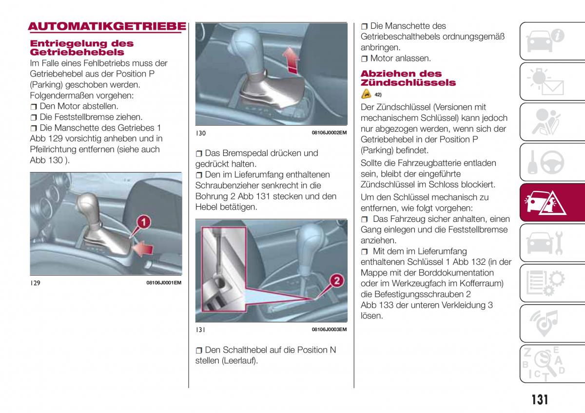 Fiat Tipo sedan Handbuch / page 133