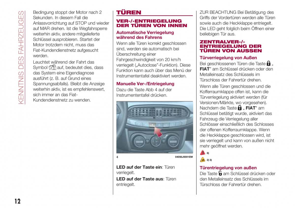 Fiat Tipo sedan Handbuch / page 14