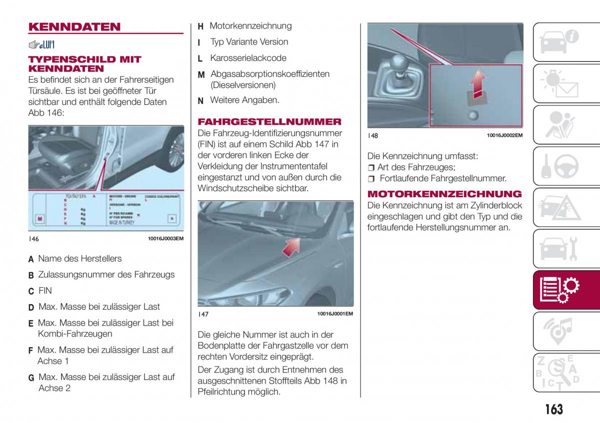 Fiat Tipo sedan Handbuch / page 165