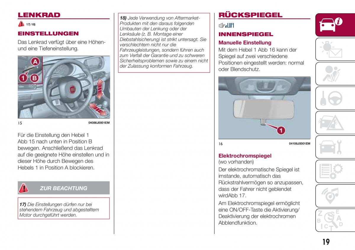 Fiat Tipo sedan Handbuch / page 21