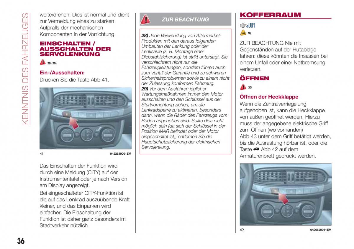 Fiat Tipo sedan Handbuch / page 38