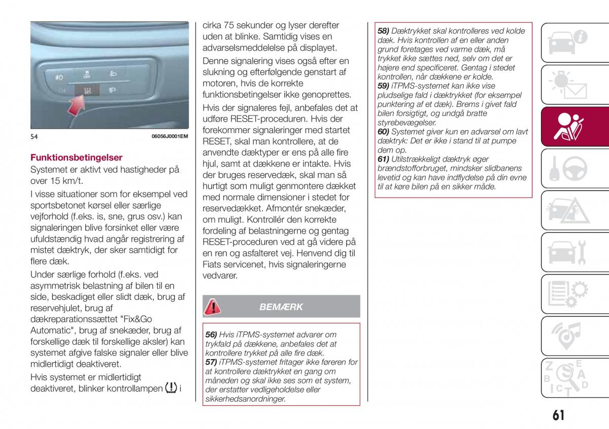 Fiat Tipo sedan Bilens instruktionsbog / page 63