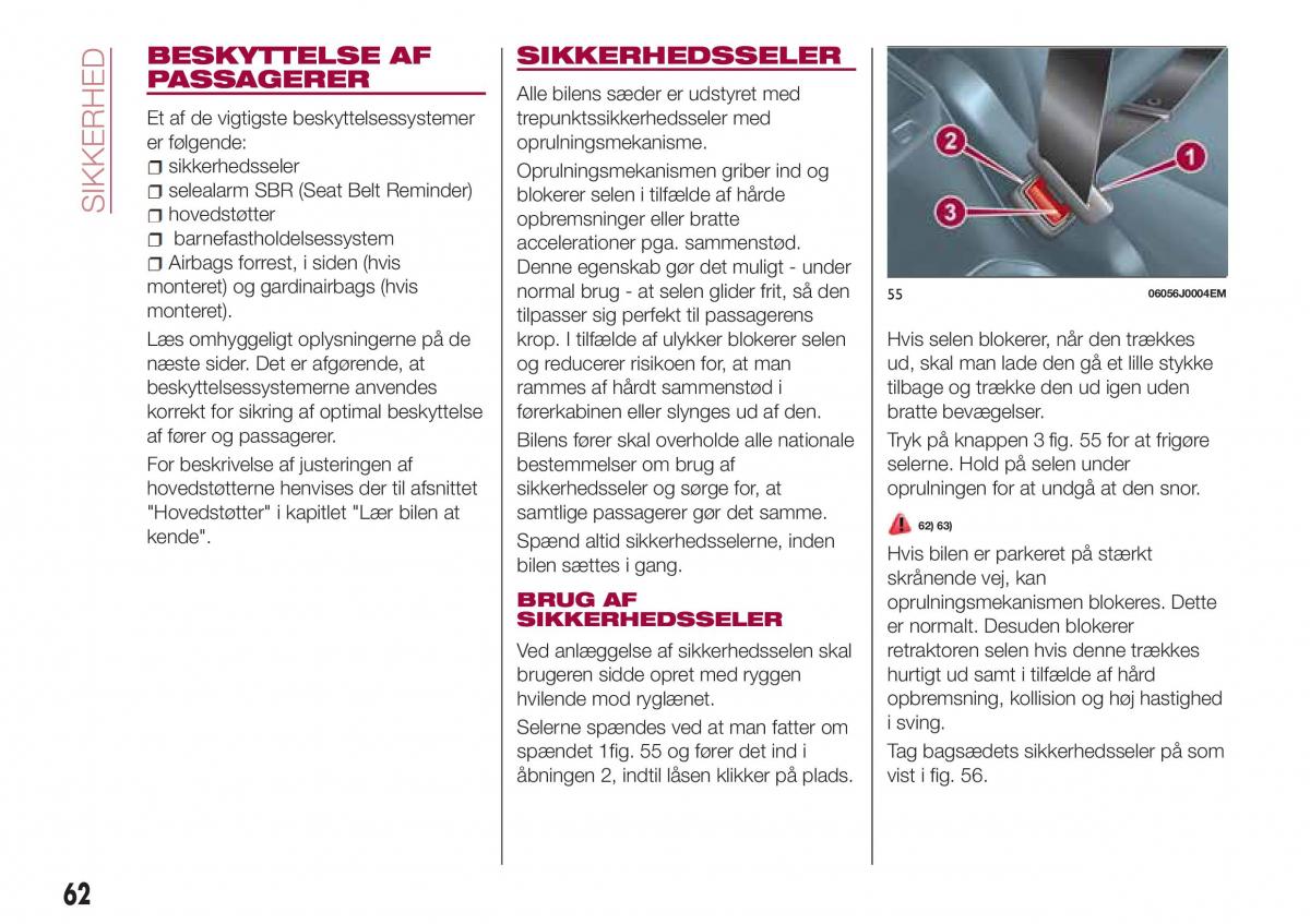 Fiat Tipo sedan Bilens instruktionsbog / page 64