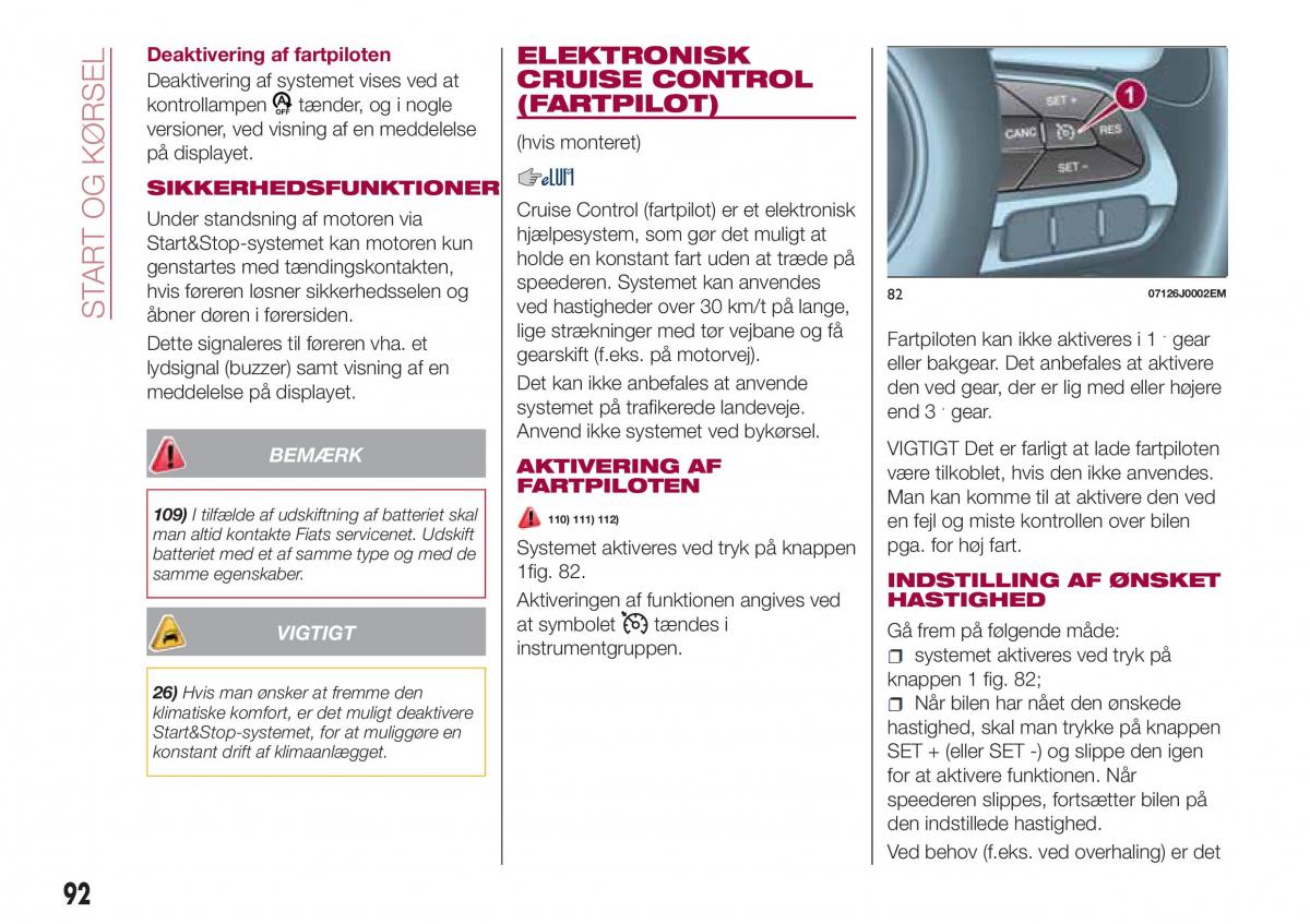 Fiat Tipo sedan Bilens instruktionsbog / page 94