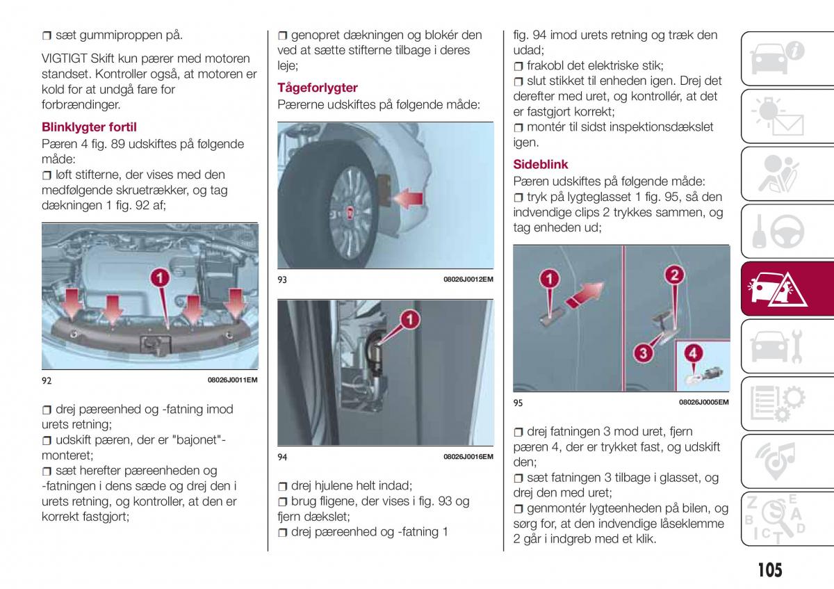 Fiat Tipo sedan Bilens instruktionsbog / page 107