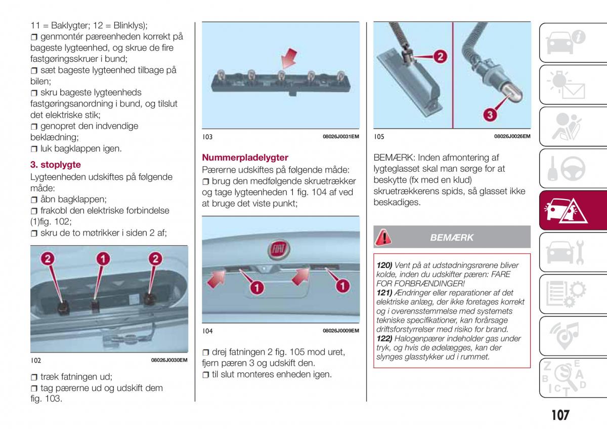 Fiat Tipo sedan Bilens instruktionsbog / page 109