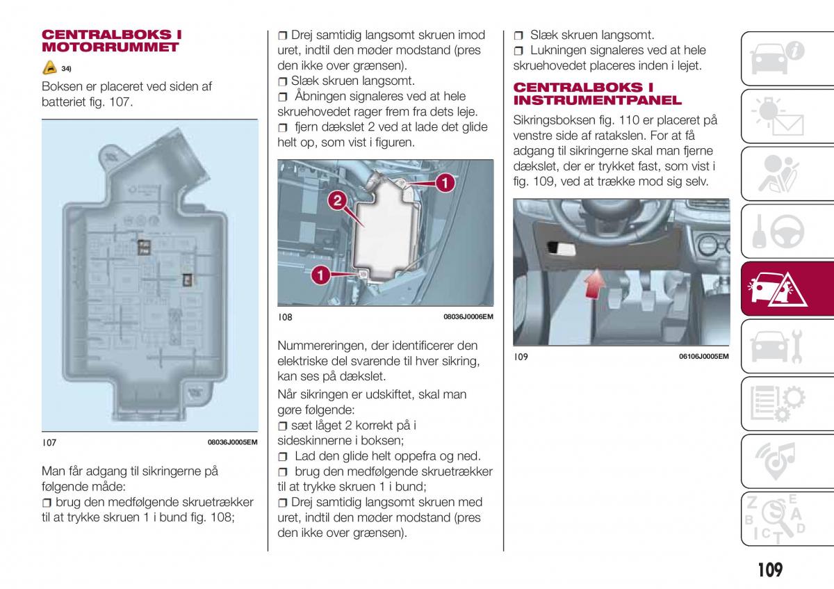 Fiat Tipo sedan Bilens instruktionsbog / page 111