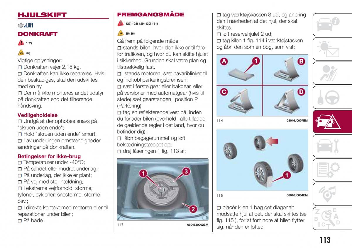 Fiat Tipo sedan Bilens instruktionsbog / page 115