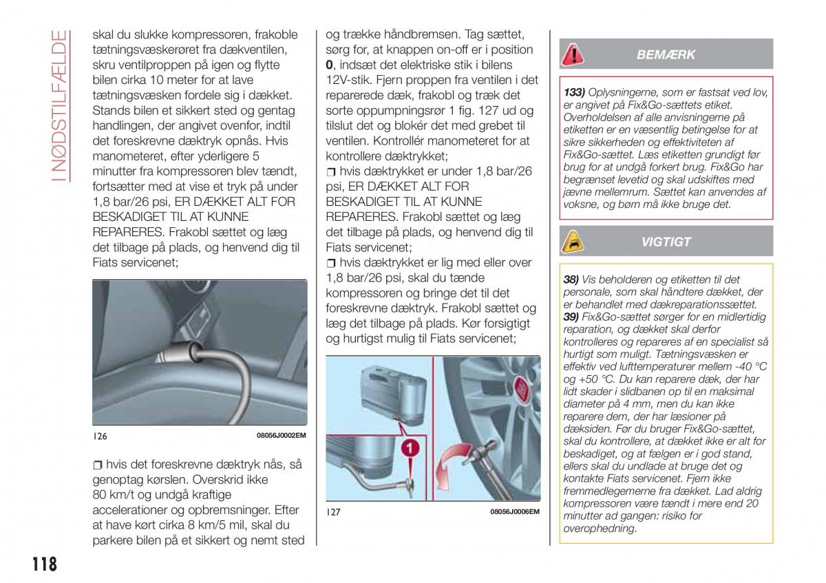 Fiat Tipo sedan Bilens instruktionsbog / page 120