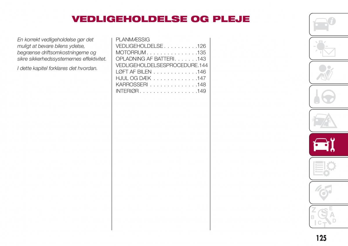 Fiat Tipo sedan Bilens instruktionsbog / page 127