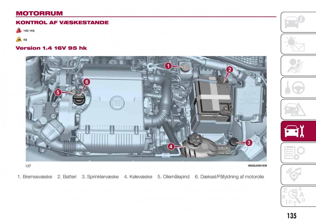 Fiat Tipo sedan Bilens instruktionsbog / page 137