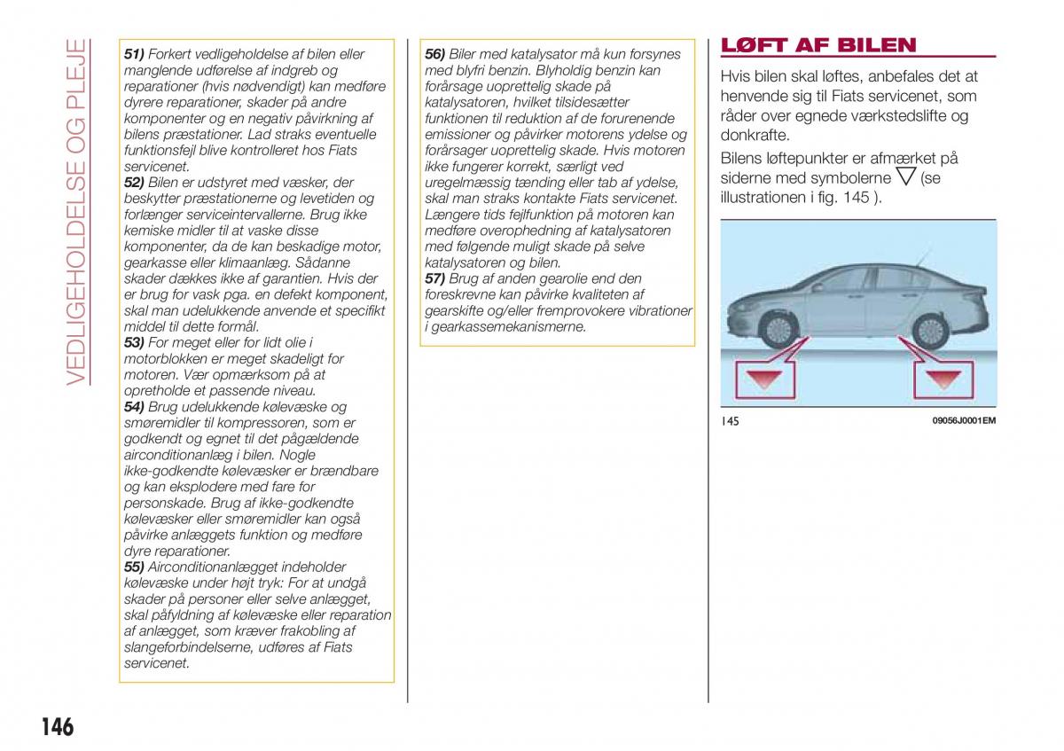 Fiat Tipo sedan Bilens instruktionsbog / page 148