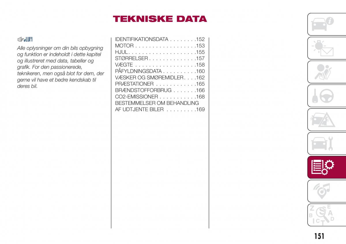 Fiat Tipo sedan Bilens instruktionsbog / page 153