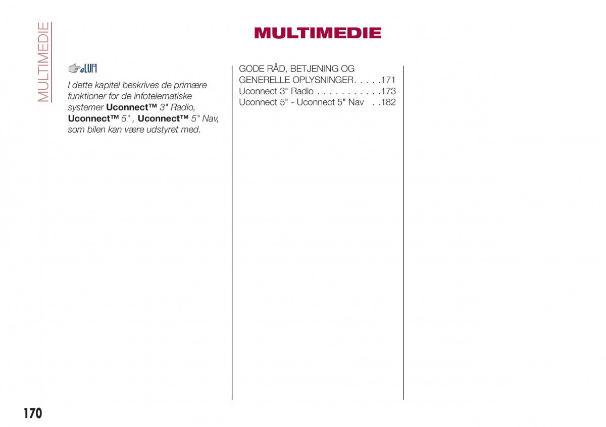 Fiat Tipo sedan Bilens instruktionsbog / page 172