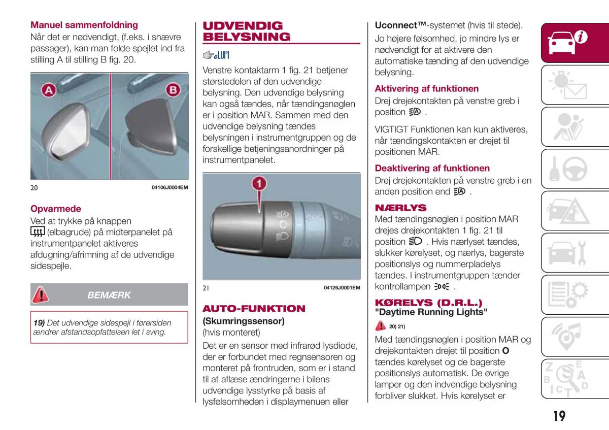 Fiat Tipo sedan Bilens instruktionsbog / page 21