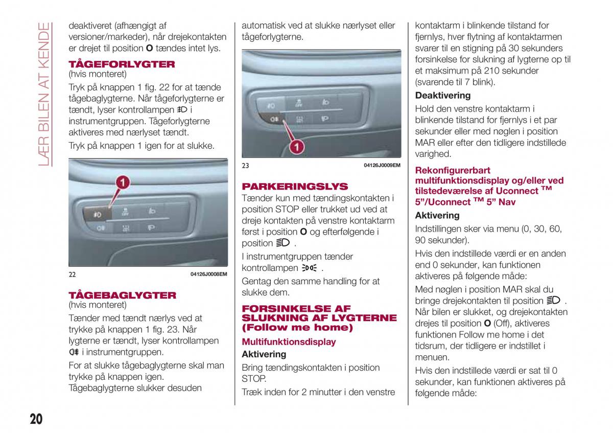 Fiat Tipo sedan Bilens instruktionsbog / page 22