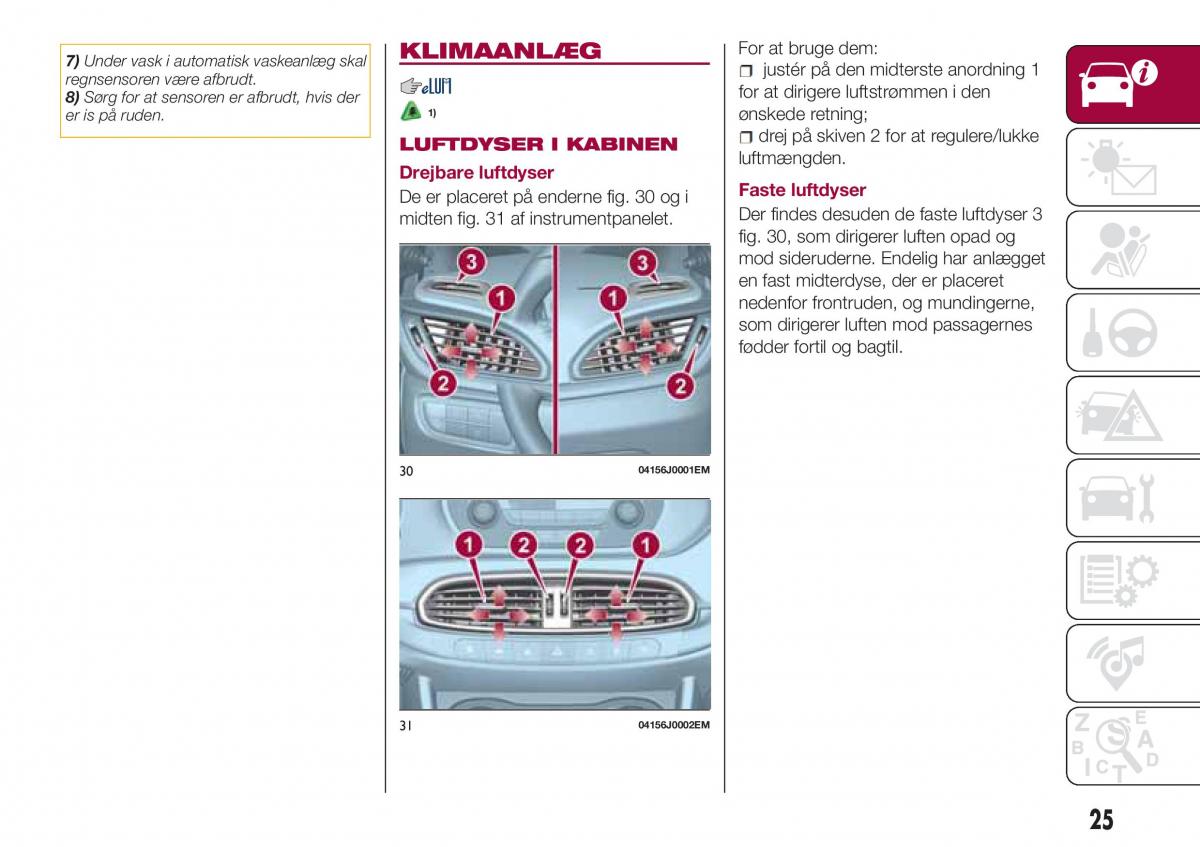 Fiat Tipo sedan Bilens instruktionsbog / page 27