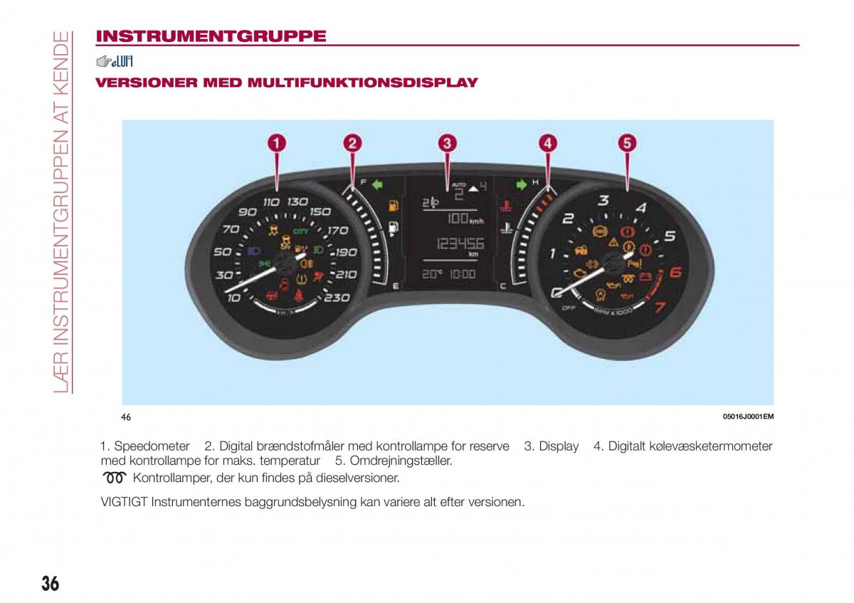 Fiat Tipo sedan Bilens instruktionsbog / page 38