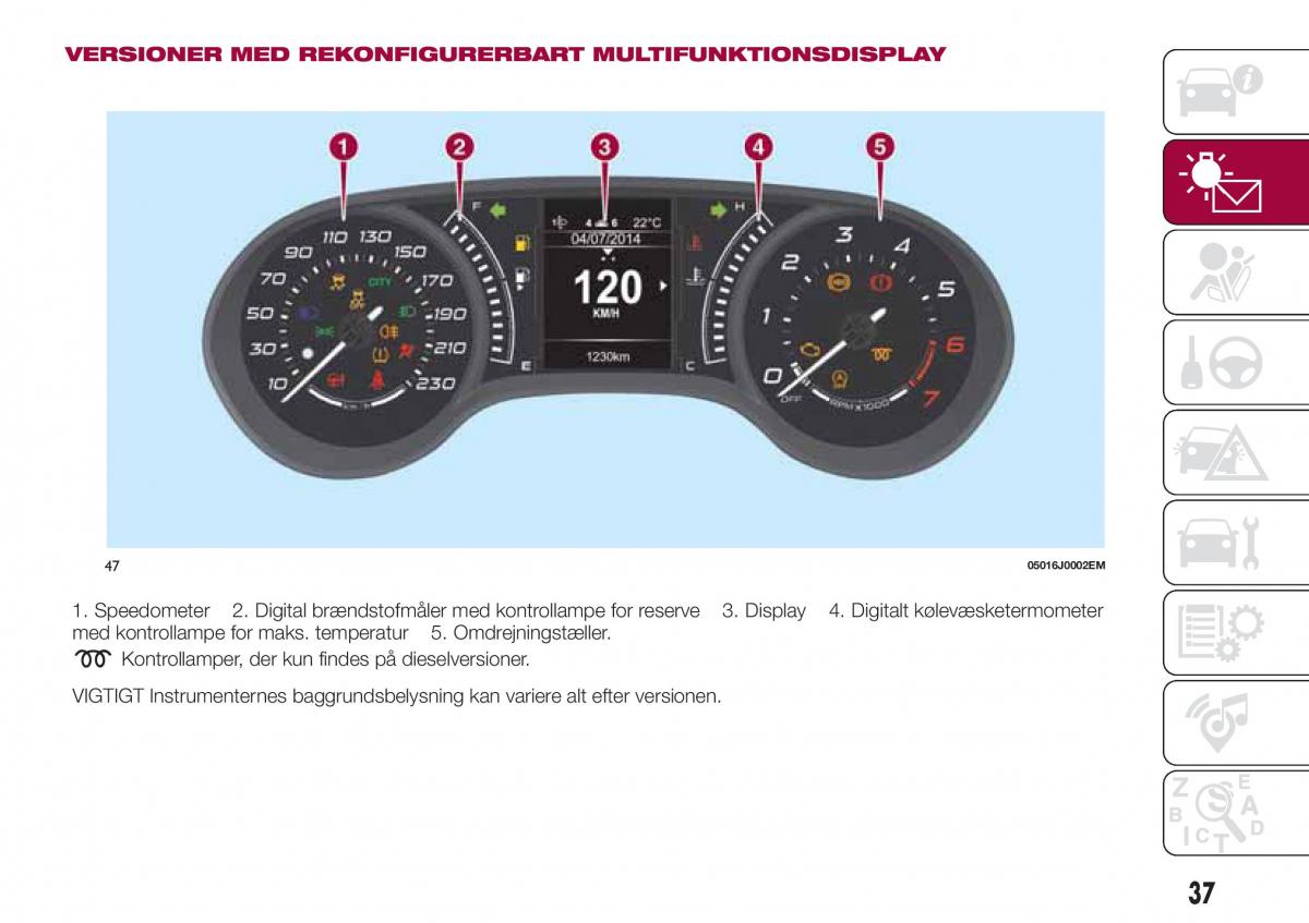 Fiat Tipo sedan Bilens instruktionsbog / page 39