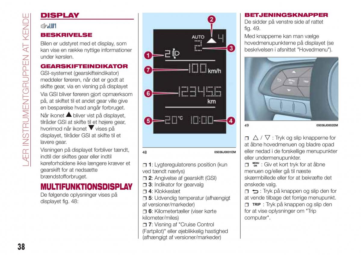 Fiat Tipo sedan Bilens instruktionsbog / page 40