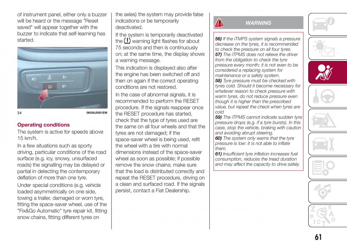 Fiat Tipo sedan owners manual / page 63