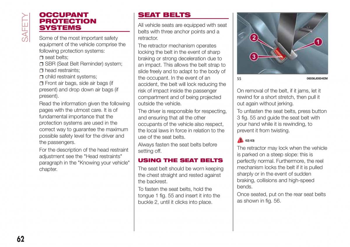 Fiat Tipo sedan owners manual / page 64