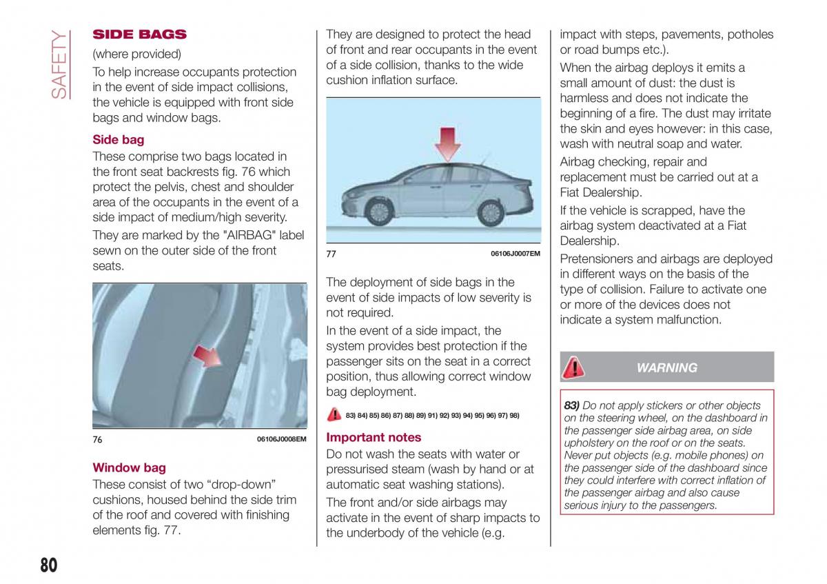 Fiat Tipo sedan owners manual / page 82