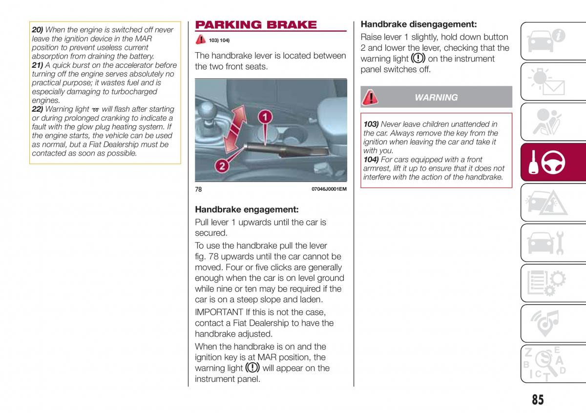 Fiat Tipo sedan owners manual / page 87