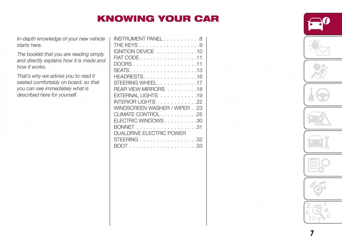 Fiat Tipo sedan owners manual / page 9