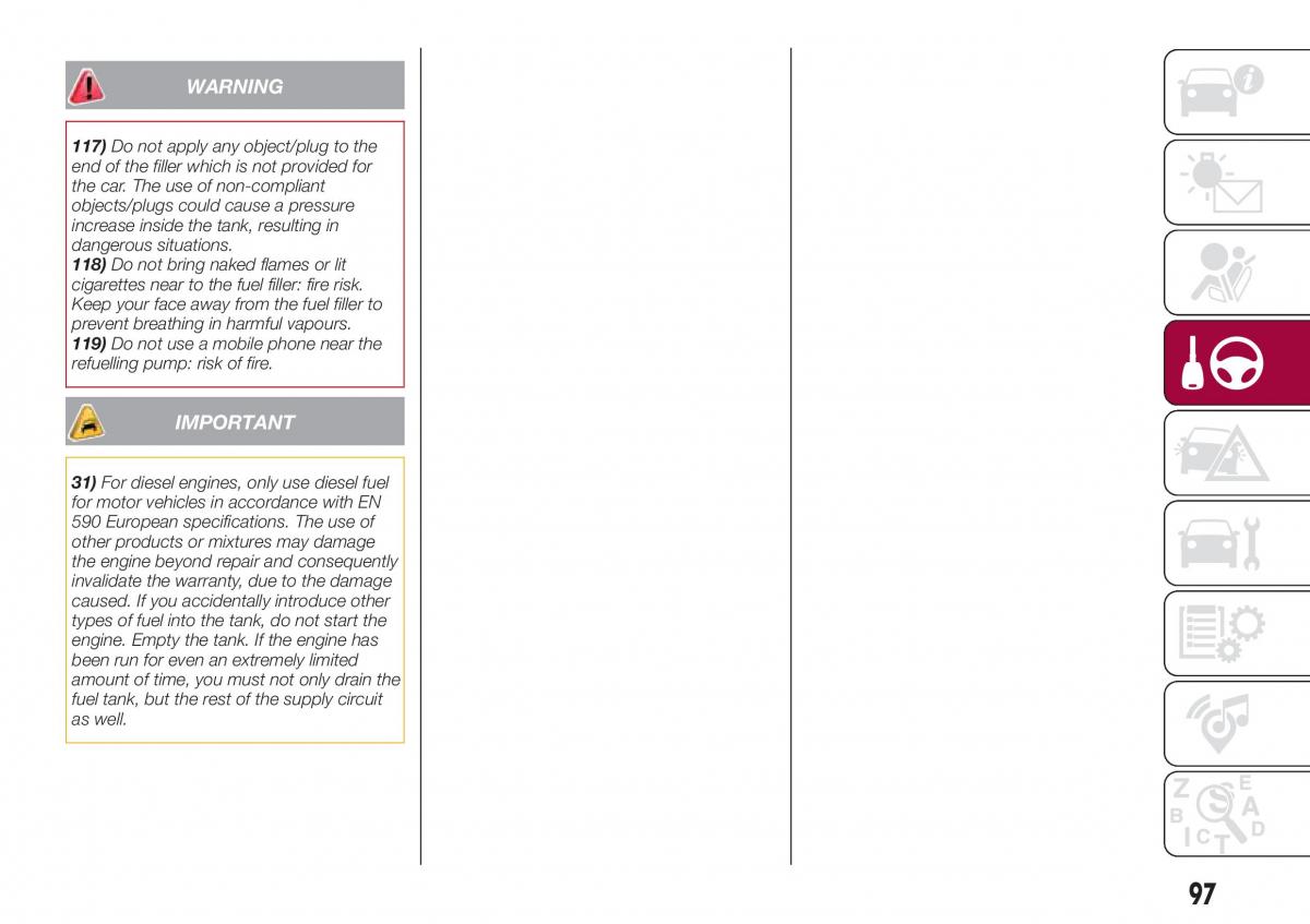 Fiat Tipo sedan owners manual / page 99