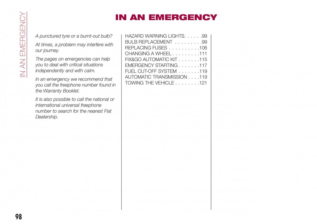 Fiat Tipo sedan owners manual / page 100