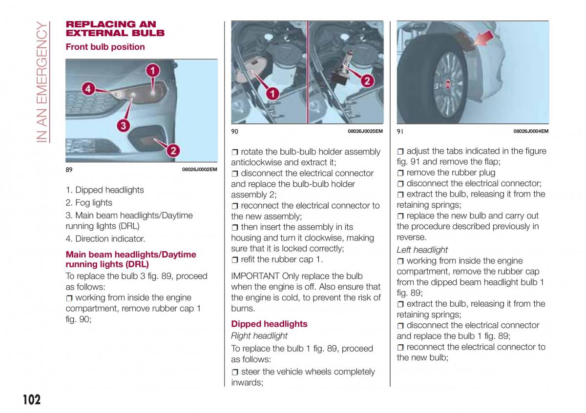 Fiat Tipo sedan owners manual / page 104