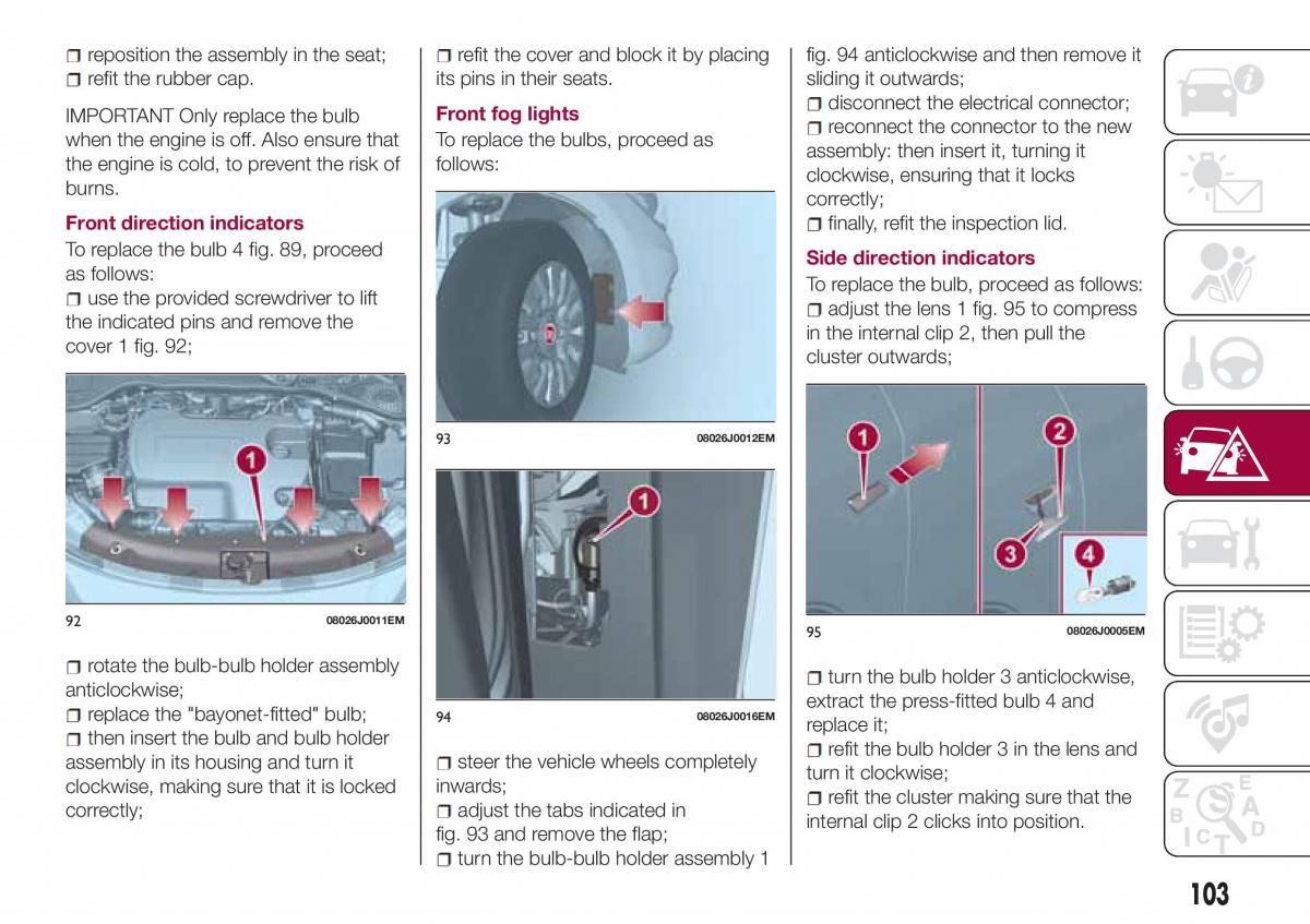 Fiat Tipo sedan owners manual / page 105