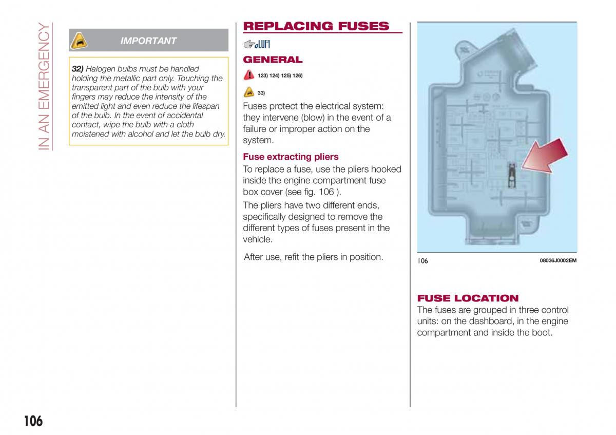 Fiat Tipo sedan owners manual / page 108