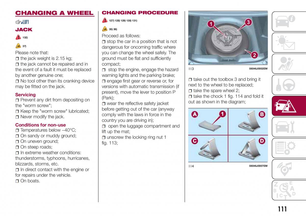 Fiat Tipo sedan owners manual / page 113